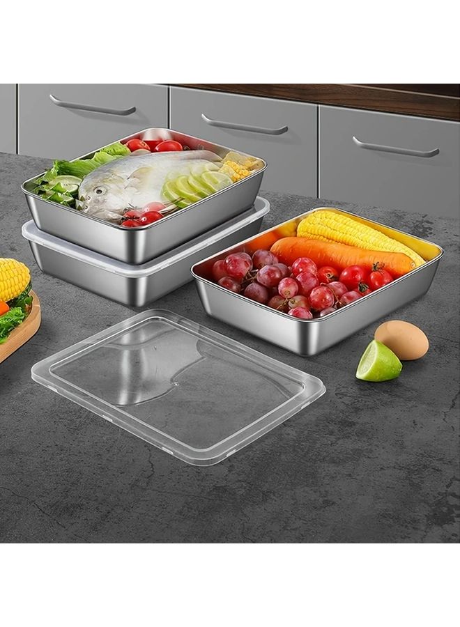 6 Pack Stainless Steel Stackable Salad Bowls With Lids For Food Storage - Image 2